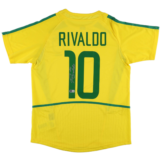 ⚽ Rivaldo Signiertes Brasilien Nationaltrikot – inkl. Beckett COA ⚽