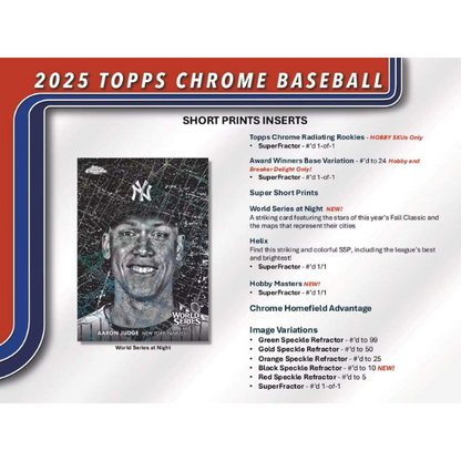 Topps Chrome Baseball MLB Hobby Box 2025