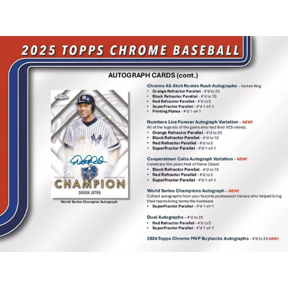 Topps Chrome Baseball MLB Hobby Box 2025