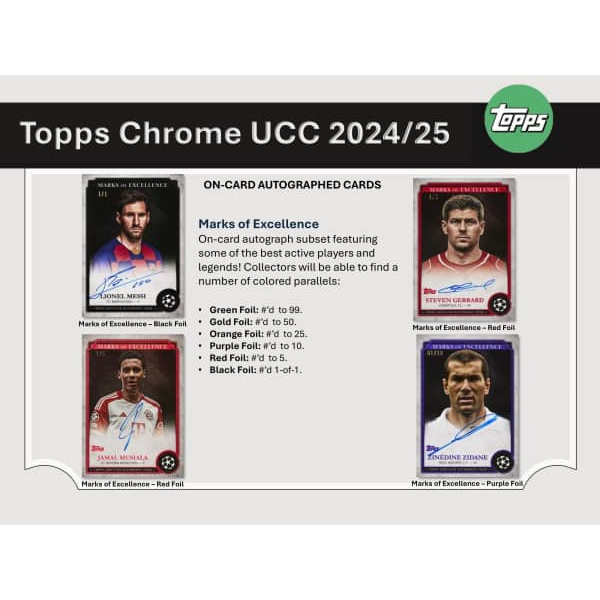 Topps UEFA Competitions Soccer Chrome Jumbo Hobby Box (Fußball) 2024/2025