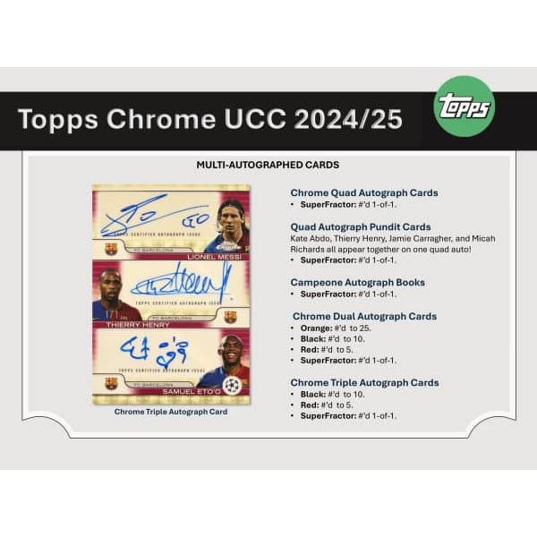 Topps UEFA Competitions Soccer Chrome Jumbo Hobby Box (Fußball) 2024/2025
